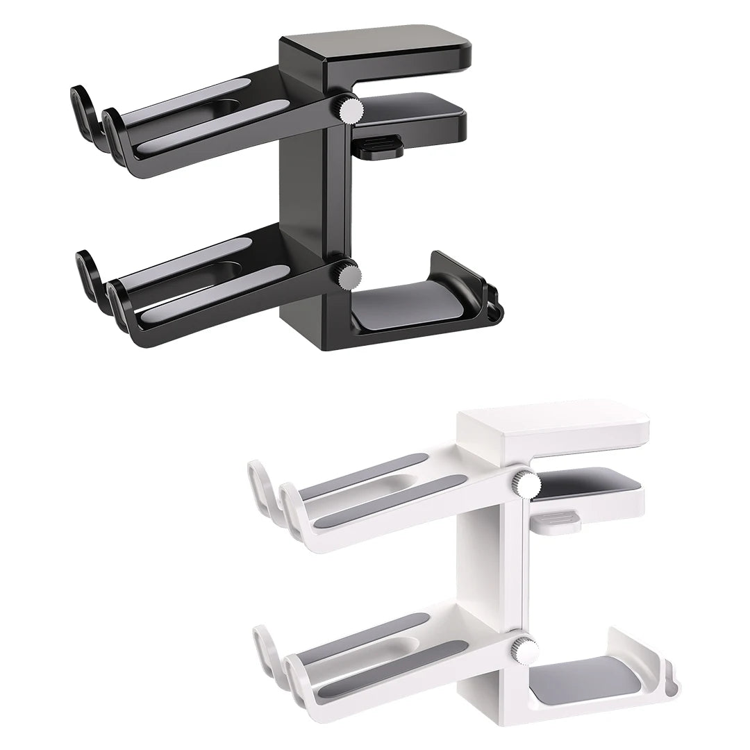 2 in 1 PC Gaming Headphone Stand Adjustable save Space Rotation Desk-Sided Clamp Headset Support Earphone Holder