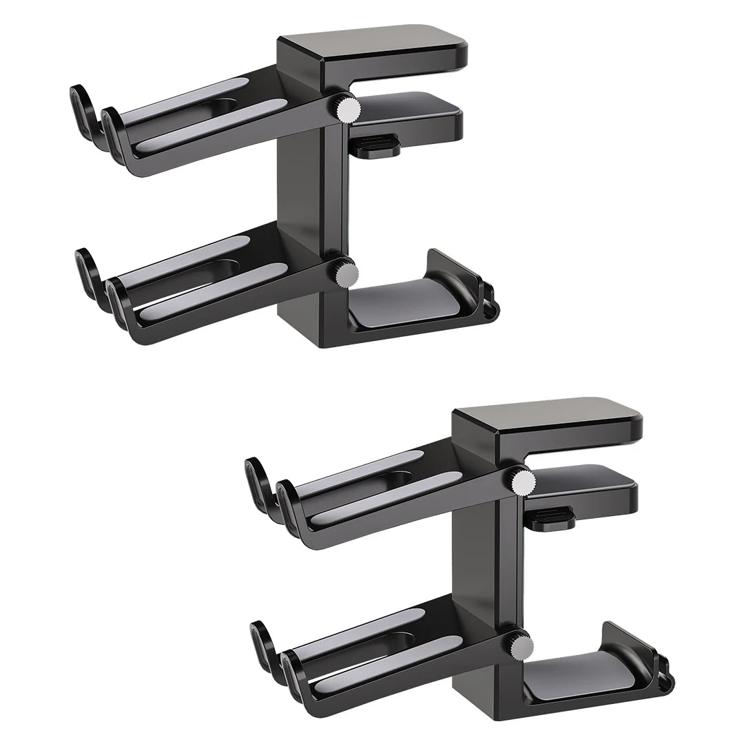 2 in 1 PC Gaming Headphone Stand Adjustable save Space Rotation Desk-Sided Clamp Headset Support Earphone Holder