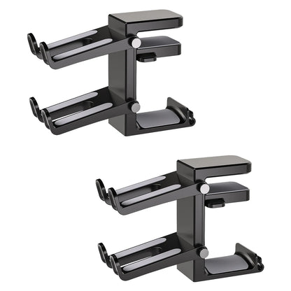 2 in 1 PC Gaming Headphone Stand Adjustable save Space Rotation Desk-Sided Clamp Headset Support Earphone Holder