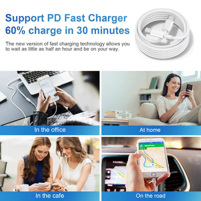 US 20W USB C Fast Charger with 3.3Ft/100Cm Data Cable for Iphone 16 15 Pro Max plus Samsung S25 S24 S23 S22 Ultra /Xiaomi/Huawei