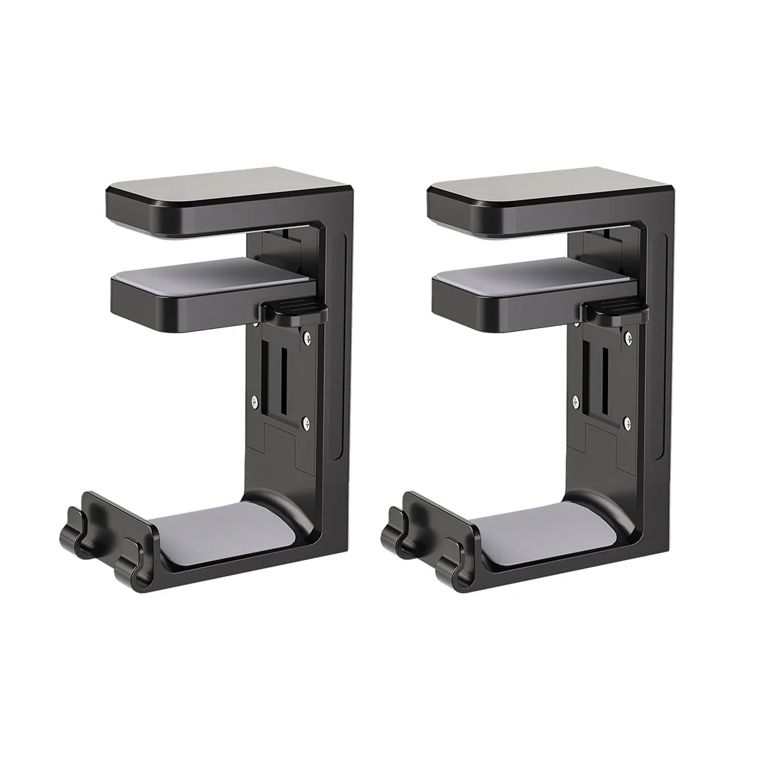 2 in 1 PC Gaming Headphone Stand Adjustable save Space Rotation Desk-Sided Clamp Headset Support Earphone Holder
