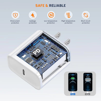 US 20W USB C Fast Charger with 3.3Ft/100Cm Data Cable for Iphone 16 15 Pro Max plus Samsung S25 S24 S23 S22 Ultra /Xiaomi/Huawei