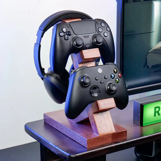Wood Headphone Stand Gaming Headset Holder for Desk Display Gaming Accessories Gift for Airpods PS5 Xbox