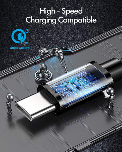 USB to USB C Cable, (3-Pack, 1/3/10 Ft) Fast Charging USBA to USBC Charger Cord Braided for Iphone 15 16 Pro/Pro Max/Plus, for Samsung Galaxy S24 S23 S22 S21 S25, Pixel, Moto