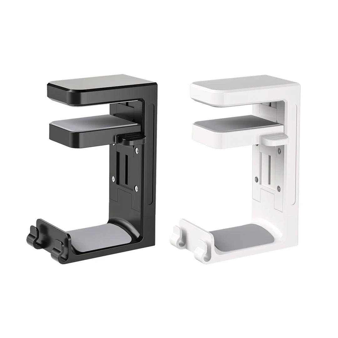 2 in 1 PC Gaming Headphone Stand Adjustable save Space Rotation Desk-Sided Clamp Headset Support Earphone Holder