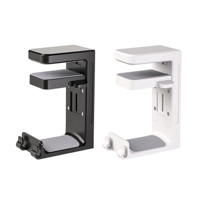 2 in 1 PC Gaming Headphone Stand Adjustable save Space Rotation Desk-Sided Clamp Headset Support Earphone Holder