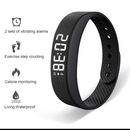Smart Bracelet LED Digital Waterproof Smart Clock Smartband with Running Pedometer Monitor Smart Band Vibration Alarm Reminder