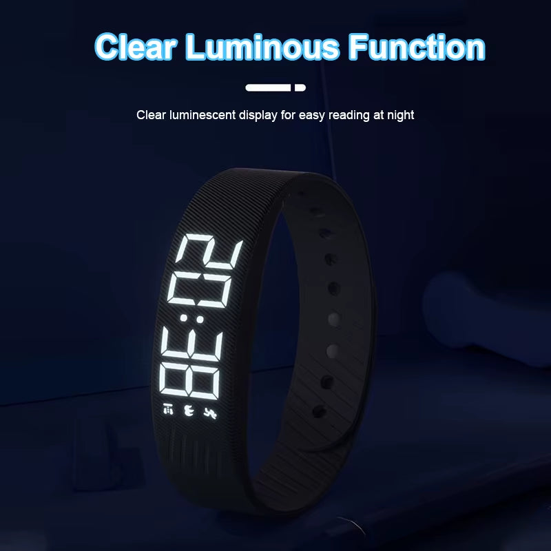 Smart Bracelet LED Digital Waterproof Smart Clock Smartband with Running Pedometer Monitor Smart Band Vibration Alarm Reminder