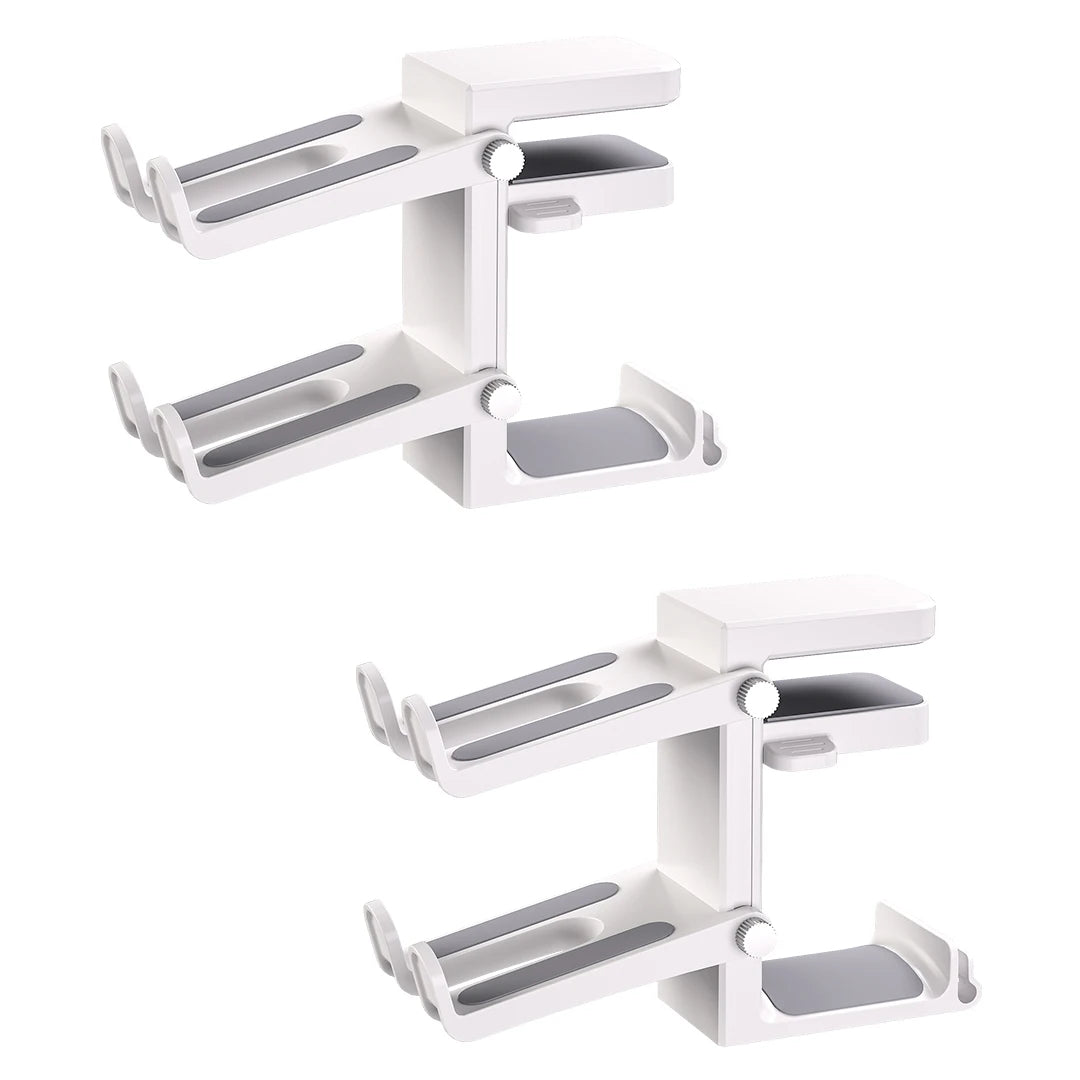 2 in 1 PC Gaming Headphone Stand Adjustable save Space Rotation Desk-Sided Clamp Headset Support Earphone Holder