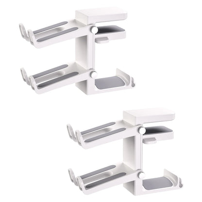 2 in 1 PC Gaming Headphone Stand Adjustable save Space Rotation Desk-Sided Clamp Headset Support Earphone Holder